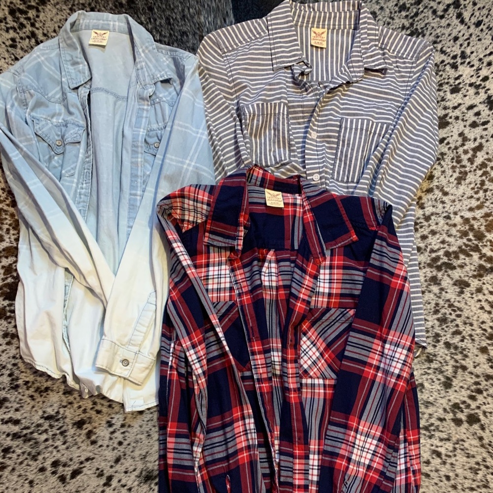 3 faded glory flannels